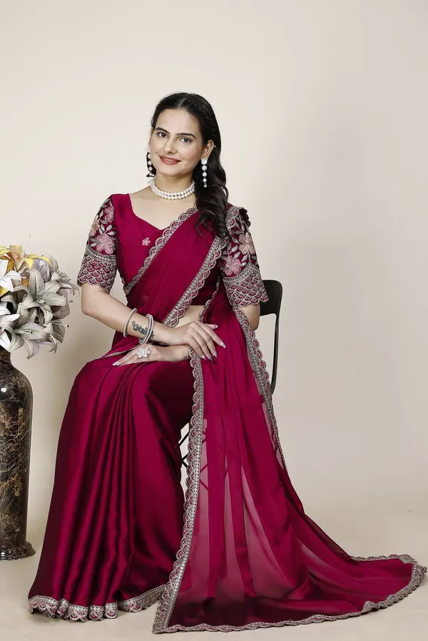 Pink_Premium_Chiffon_Saree_For_Women