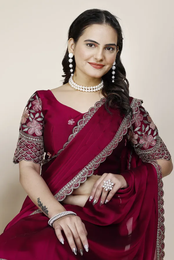 Pink_Premium_Chiffon_Saree_For_Women