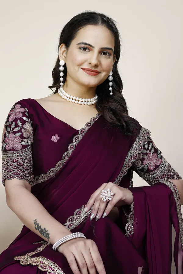 Purple_Premium_Chiffon_Saree_For_Women