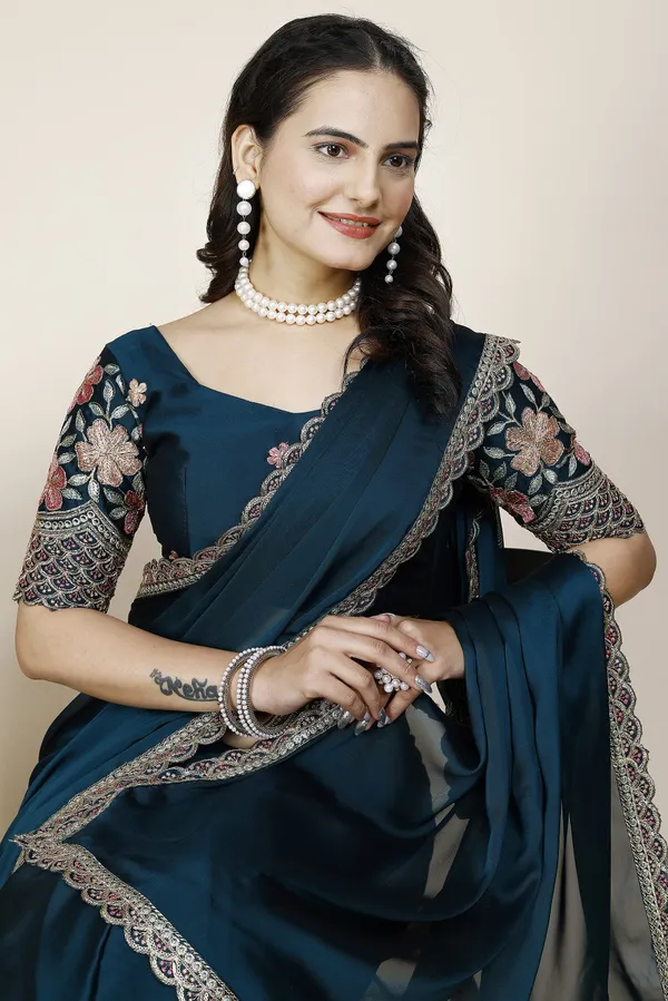 Blue_Premium_Chiffon_Saree_For_Women