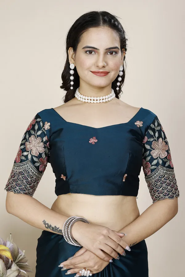 Blue_Premium_Chiffon_Saree_For_Women