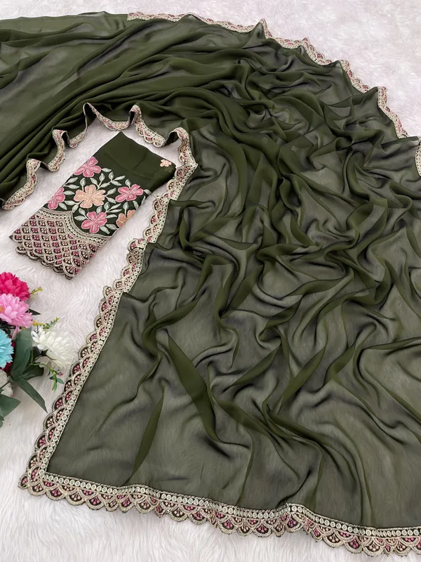 Mehendi_Premium_Chiffon_Saree_For_Women
