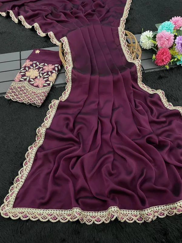 Purple_Premium_Chiffon_Saree_For_Women