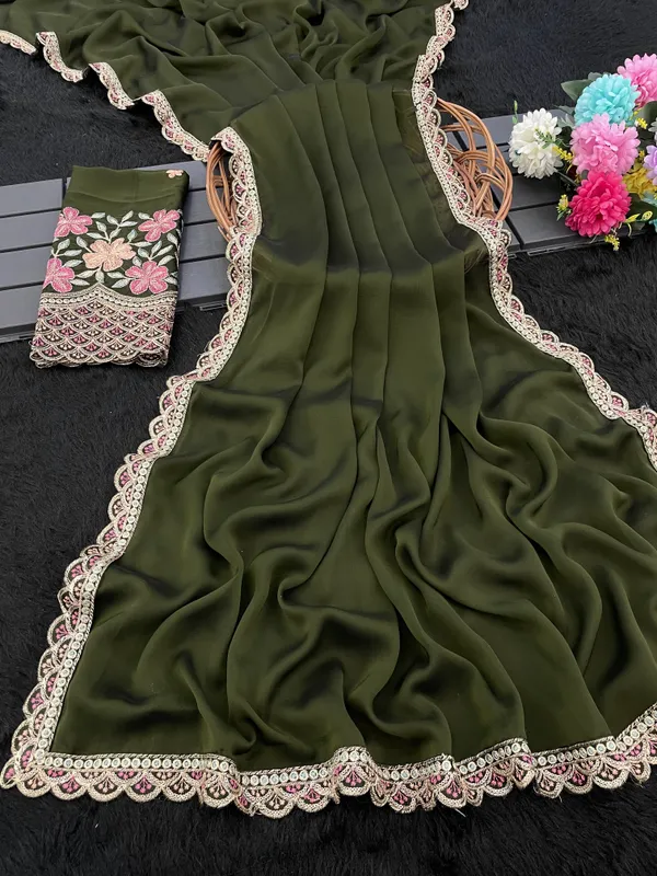Mehendi_Premium_Chiffon_Saree_For_Women