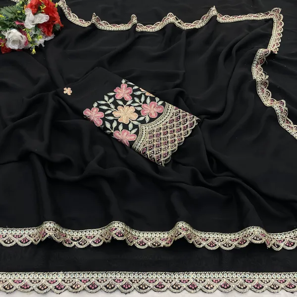 Black_Premium_Chiffon_Saree_For_Women