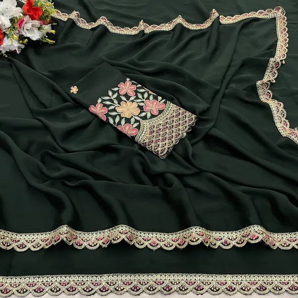 Green_Premium_Chiffon_Saree_For_Women