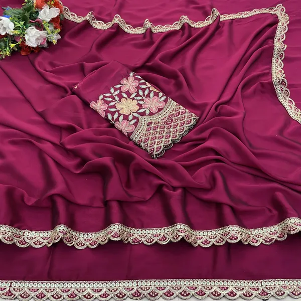 Pink_Premium_Chiffon_Saree_For_Women