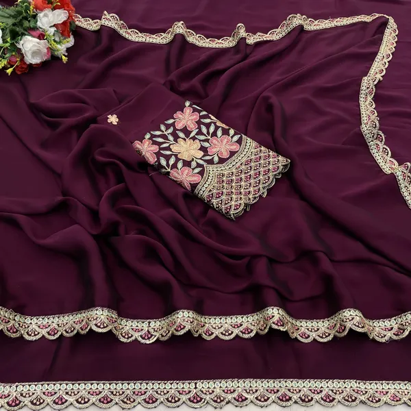 Purple_Premium_Chiffon_Saree_For_Women