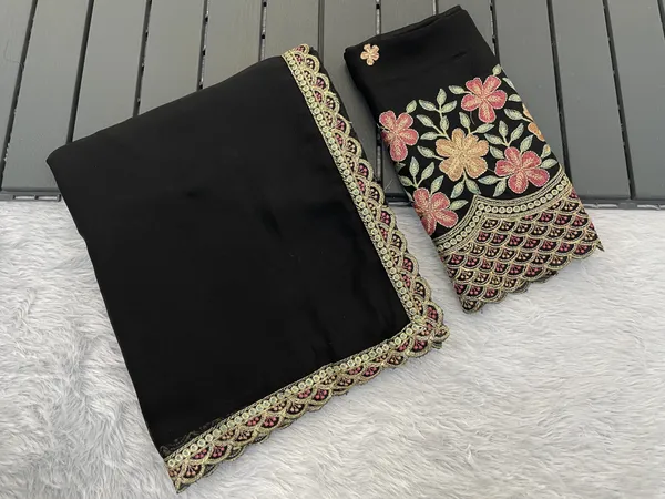 Black_Premium_Chiffon_Saree_For_Women