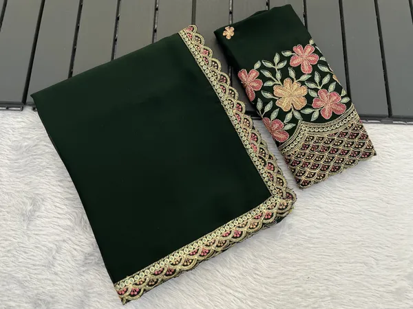 Green_Premium_Chiffon_Saree_For_Women