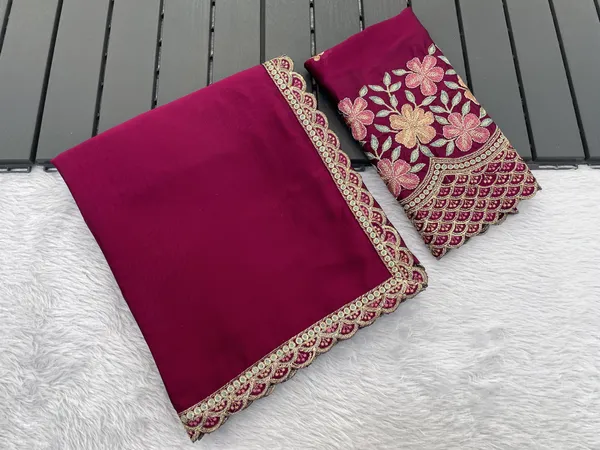 Pink_Premium_Chiffon_Saree_For_Women