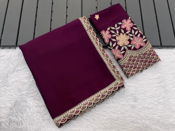 Purple_Premium_Chiffon_Saree_For_Women