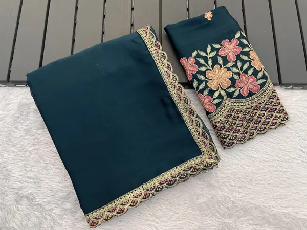 Blue_Premium_Chiffon_Saree_For_Women