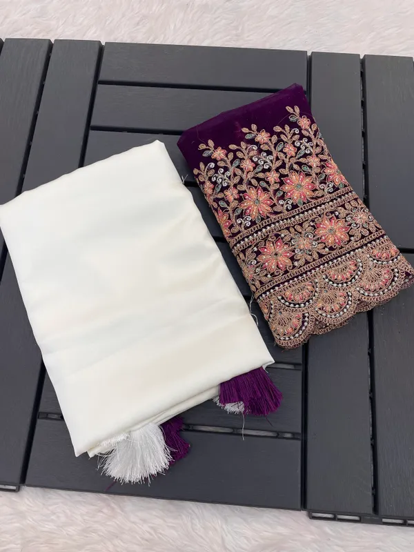 Purple_Chiffon_Saree_With_Blouse_For_Women