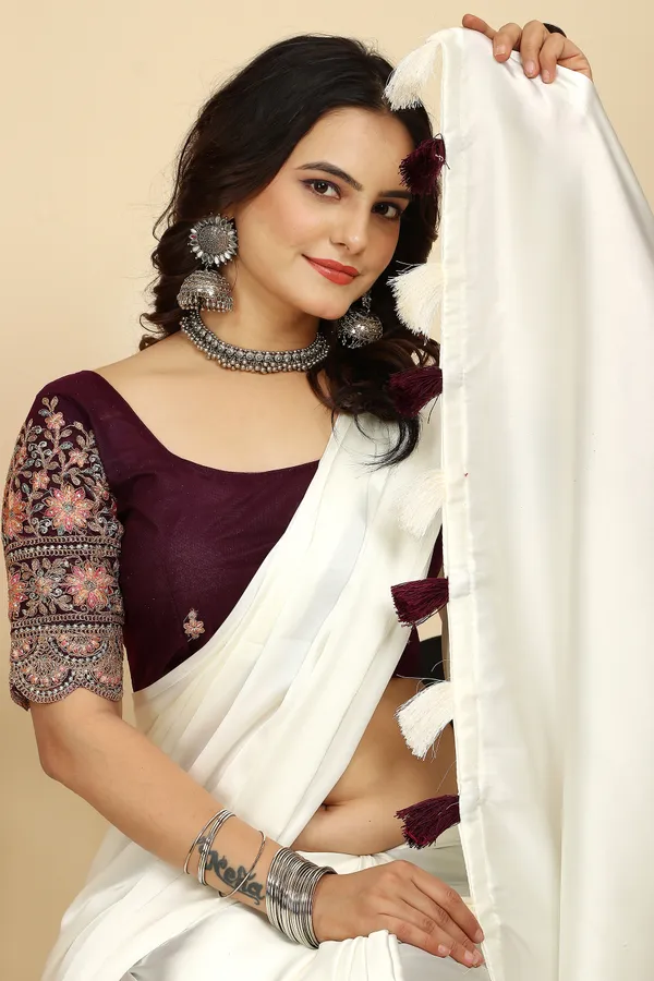 Purple_Chiffon_Saree_With_Blouse_For_Women