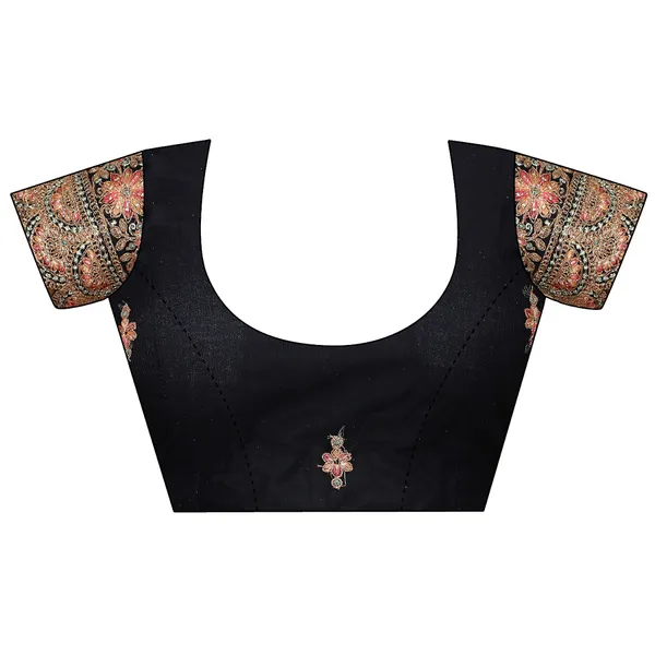 Black_Chiffon_Saree_With_Blouse_For_Women