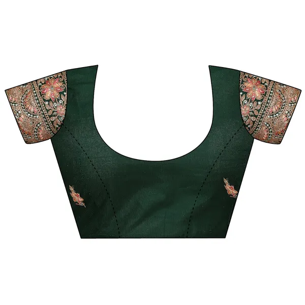 Green_Chiffon_Saree_With_Blouse_For_Women