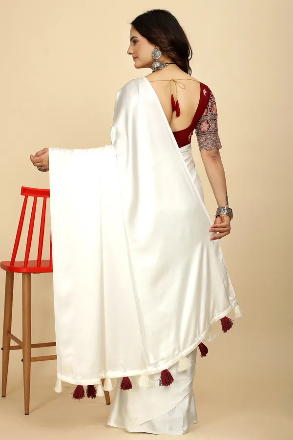 Maroon_Chiffon_Saree_With_Blouse_For_Women