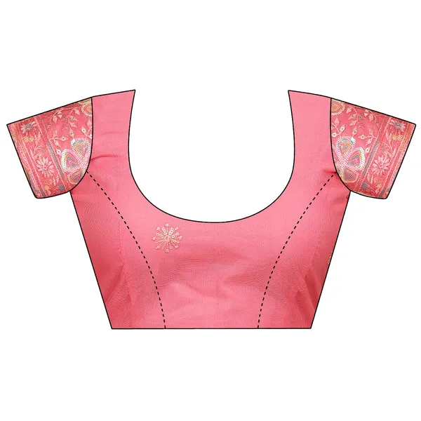 Pink_Chiffon_Saree_With_Blouse_For_Women