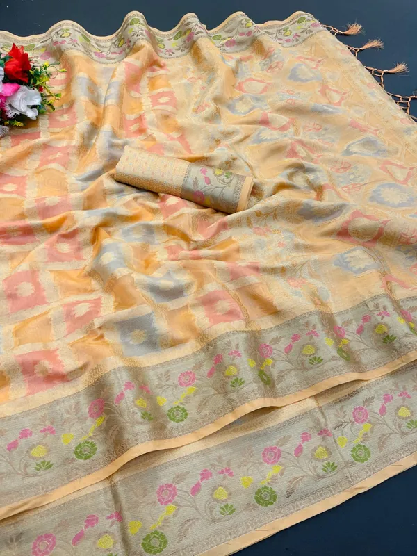 Orange_Premium_Banarasi_Silk_Saree_For_Women