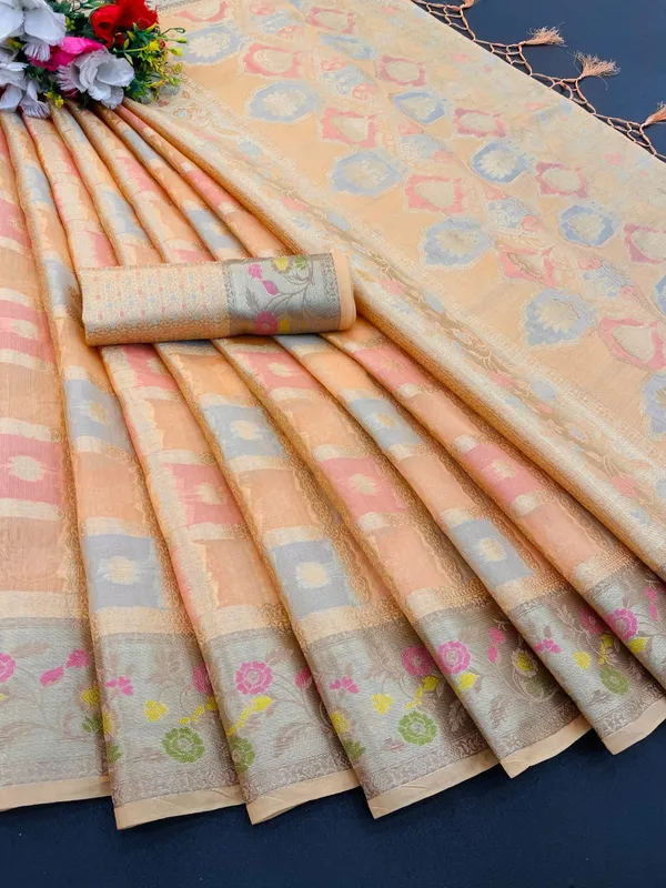 Orange_Premium_Banarasi_Silk_Saree_For_Women