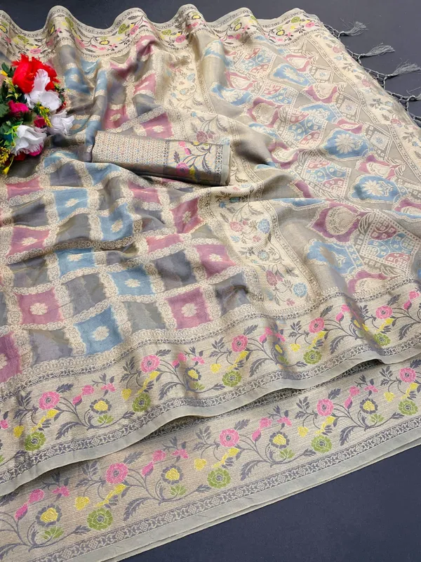Grey_Premium_Banarasi_Silk_Saree_For_Women