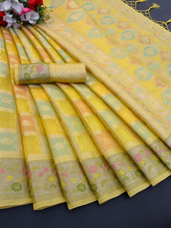 Yellow_Premium_Banarasi_Silk_Saree_For_Women