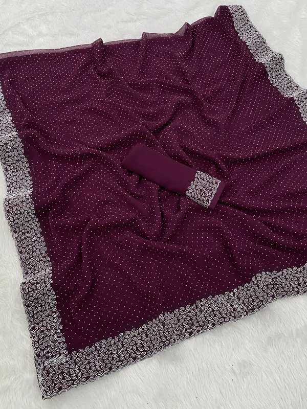 Purple_Premium_Georgette_Saree_For_Women