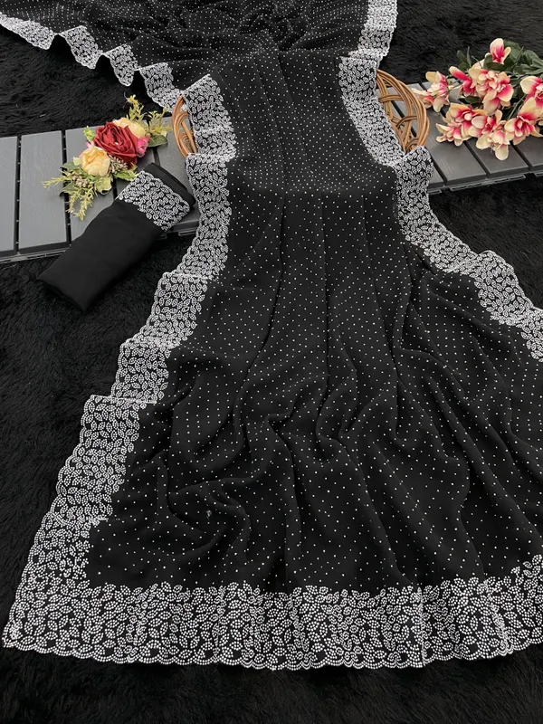 Black_Premium_Georgette_Saree_For_Women