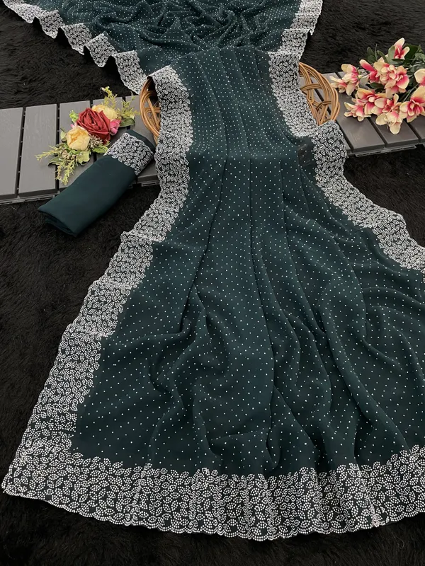 Green_Premium_Georgette_Saree_For_Women
