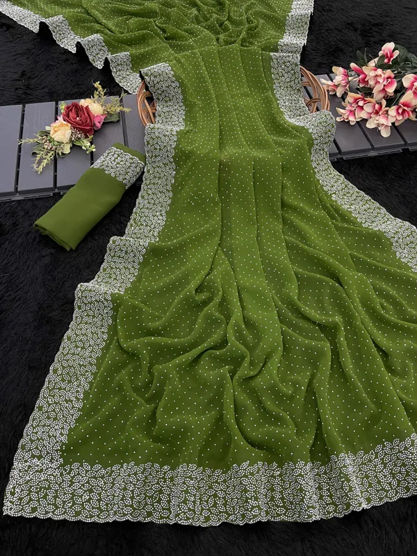 Mehendi_Premium_Georgette_Saree_For_Women