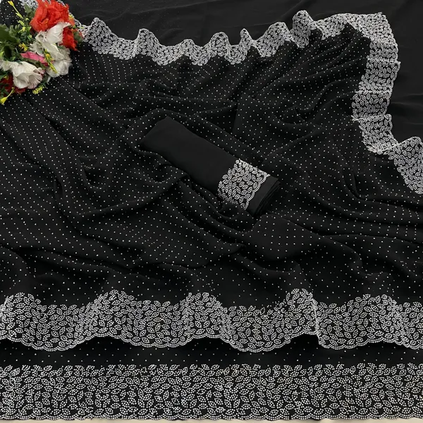 Black_Premium_Georgette_Saree_For_Women