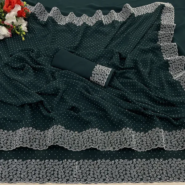Green_Premium_Georgette_Saree_For_Women