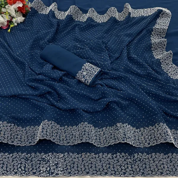 Blue_Premium_Georgette_Saree_For_Women