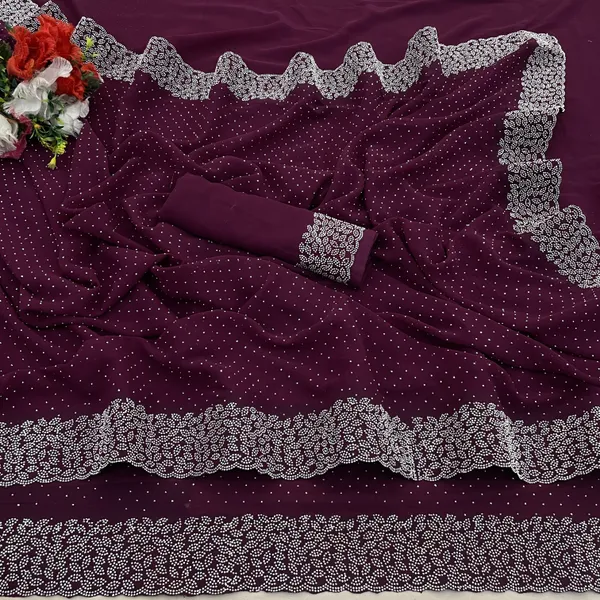 Purple_Premium_Georgette_Saree_For_Women