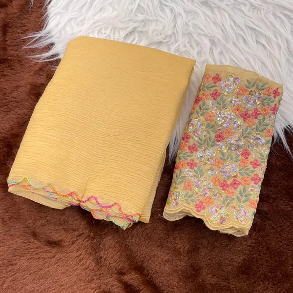 Yellow_Premium_Chiffon_Saree_For_Women