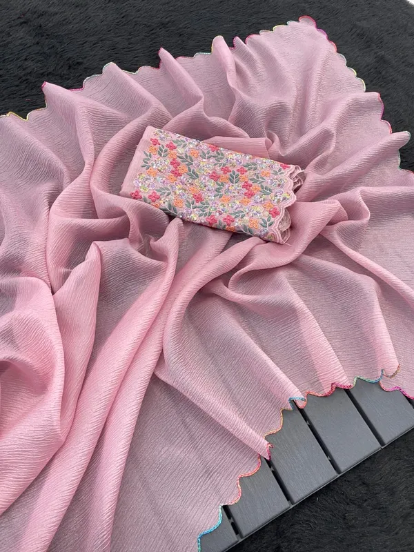 Pink_Premium_Chiffon_Saree_For_Women