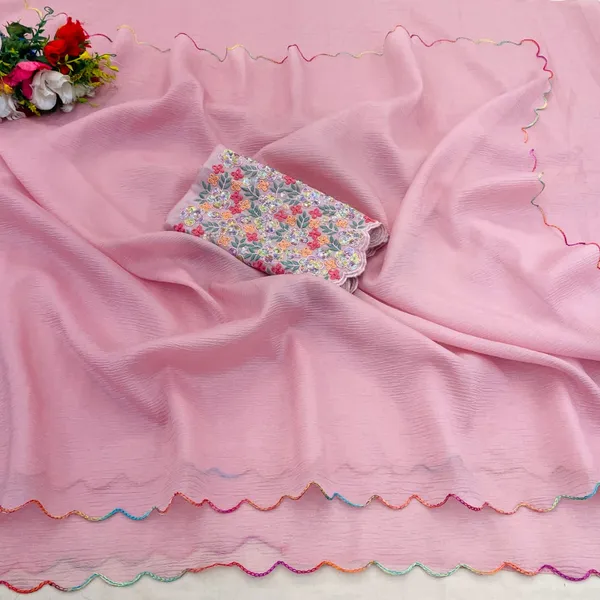Pink_Premium_Chiffon_Saree_For_Women