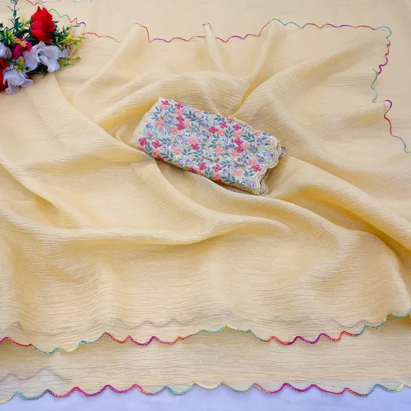 Yellow_Premium_Chiffon_Saree_For_Women