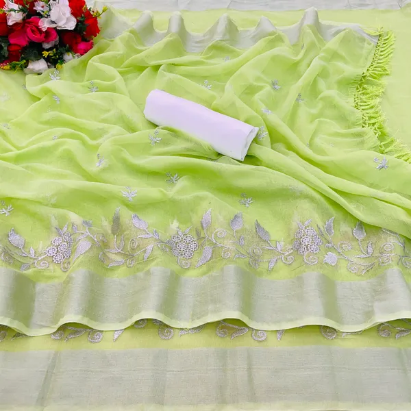 Green_Premium_Chanderi_Cotton_Saree_For_Women
