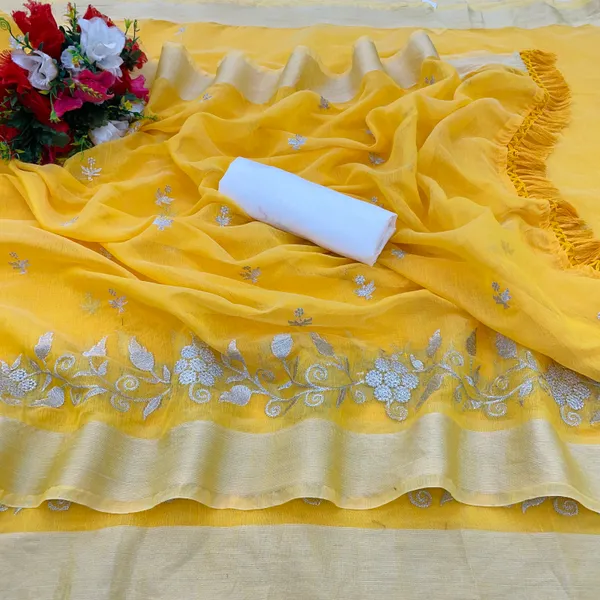 Yellow_Premium_Chanderi_Cotton_Saree_For_Women