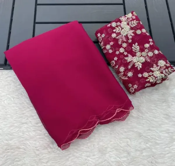 Maroon_Premium_Georgette_Saree_For_Women