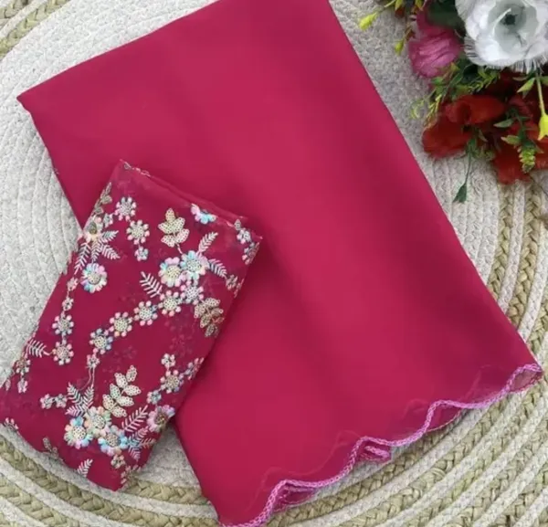 Pink_Premium_Georgette_Saree_For_Women