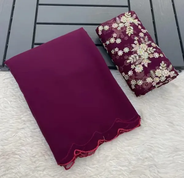 Purple_Premium_Georgette_Saree_For_Women