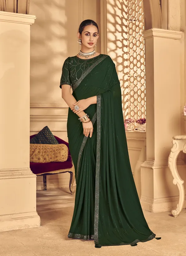 Green_Georgette_Traditional_Saree_For_Women