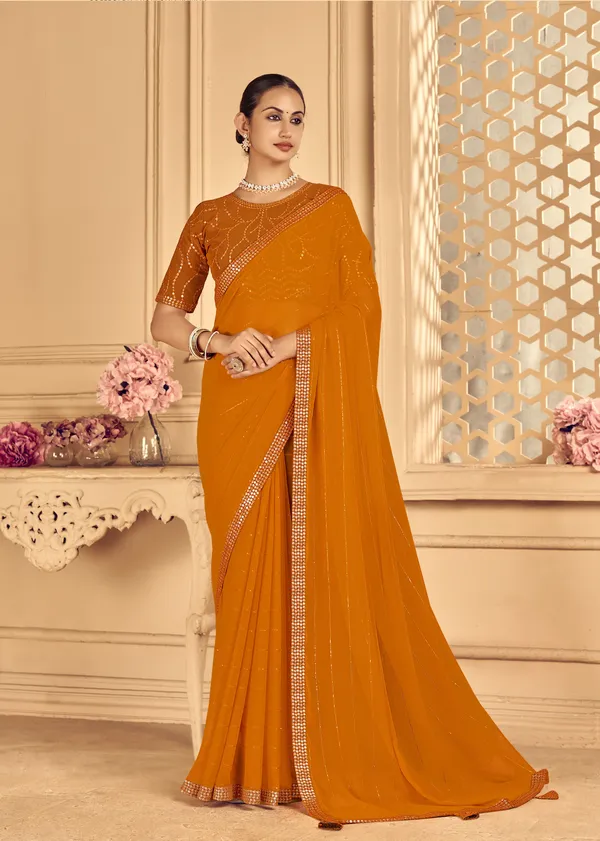 Mustard_Georgette_Traditional_Saree_For_Women