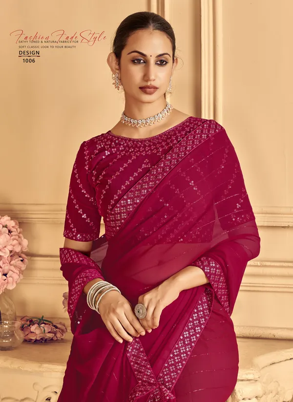 Maroon_Georgette_Traditional_Saree_For_Women