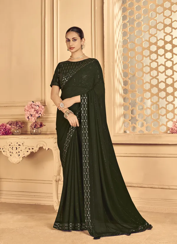 Mehendi_Georgette_Traditional_Saree_For_Women