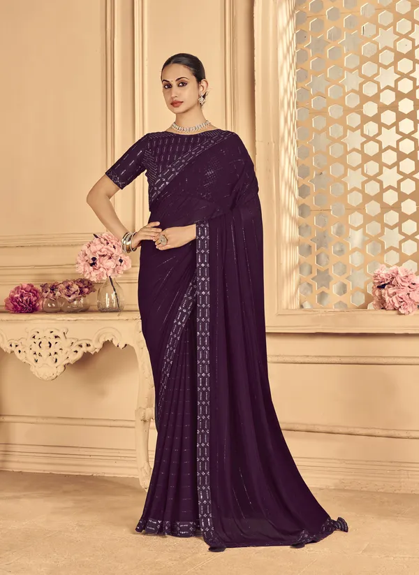 Purple_Georgette_Traditional_Saree_For_Women