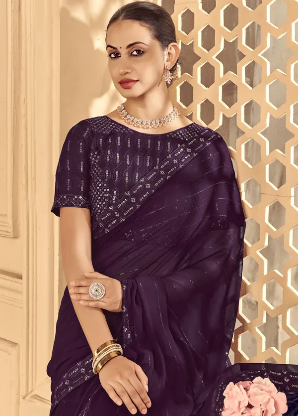 Purple_Georgette_Traditional_Saree_For_Women